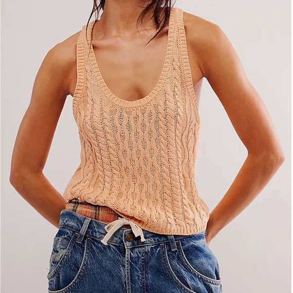 Gold shimmer cable knit top from Free People - Picture 4 of 6